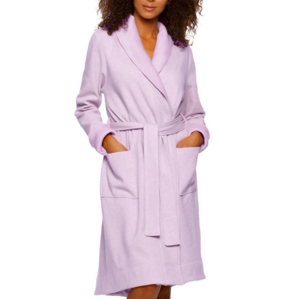 Kirkland Cozy Fleece Lined Robe Light Purple Warm Loungewear